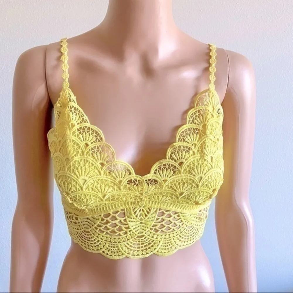 Women’s Free People Sunrise To Sunset Lace Bralette Top Medium - Picture 8 of 11